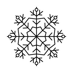 Snowflake icon. Simple line, outline vector flake of snow icons for ui and ux, website or mobile application