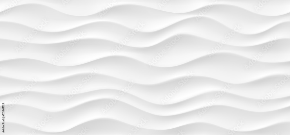 Poster White abstract wavy texture. Seamless modern pattern with waves.