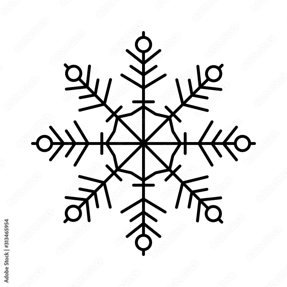 Poster snowflake icon. simple line, outline vector flake of snow icons for ui and ux, website or mobile app