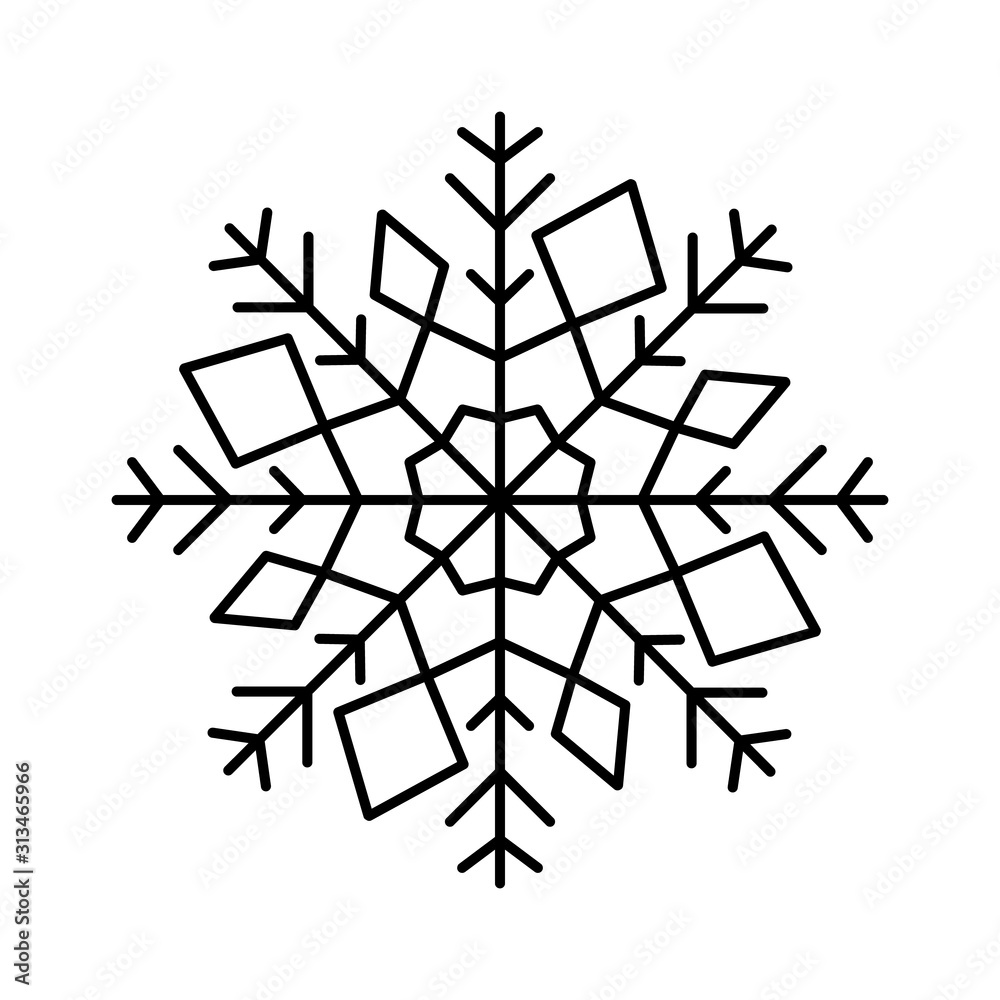 Poster snowflake icon. simple line, outline vector flake of snow icons for ui and ux, website or mobile app