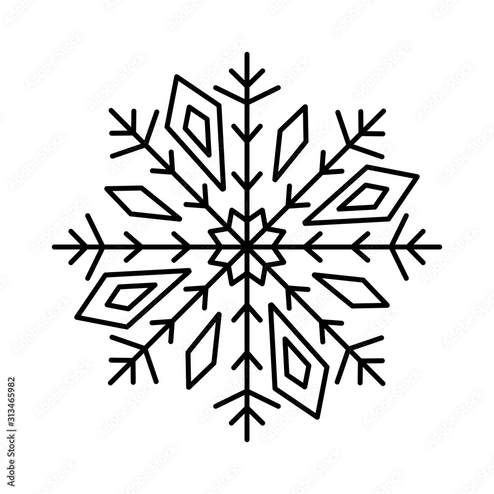 Poster snowflake icon. simple line, outline vector flake of snow icons for ui and ux, website or mobile app