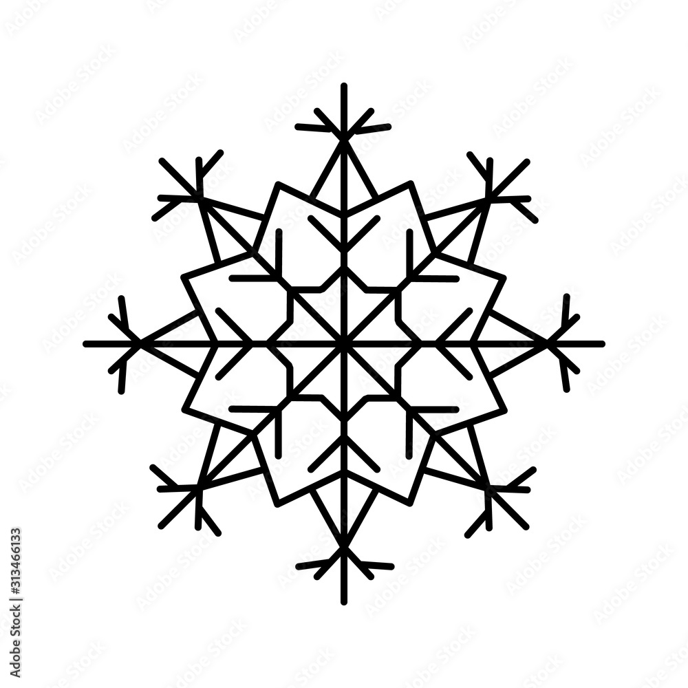 Poster snowflake icon. simple line, outline vector flake of snow icons for ui and ux, website or mobile app