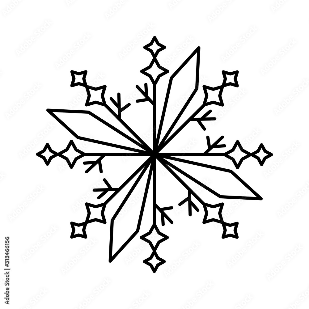 Poster snowflake icon. simple line, outline vector flake of snow icons for ui and ux, website or mobile app