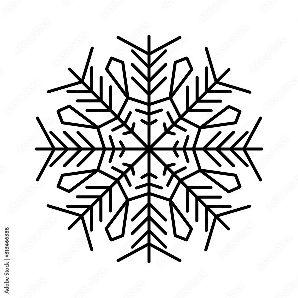 Poster snowflake icon. simple line, outline vector flake of snow icons for ui and ux, website or mobile app
