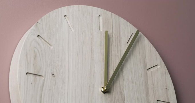 Nice oak wall clock, thirty minutes time lapse, truck right movement. - Powered by Adobe