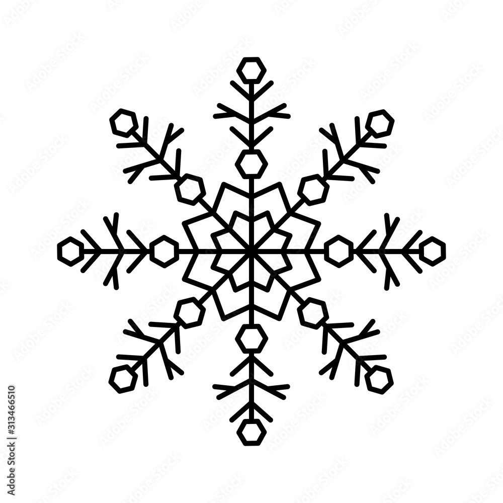 Poster snowflake icon. simple line, outline vector flake of snow icons for ui and ux, website or mobile app