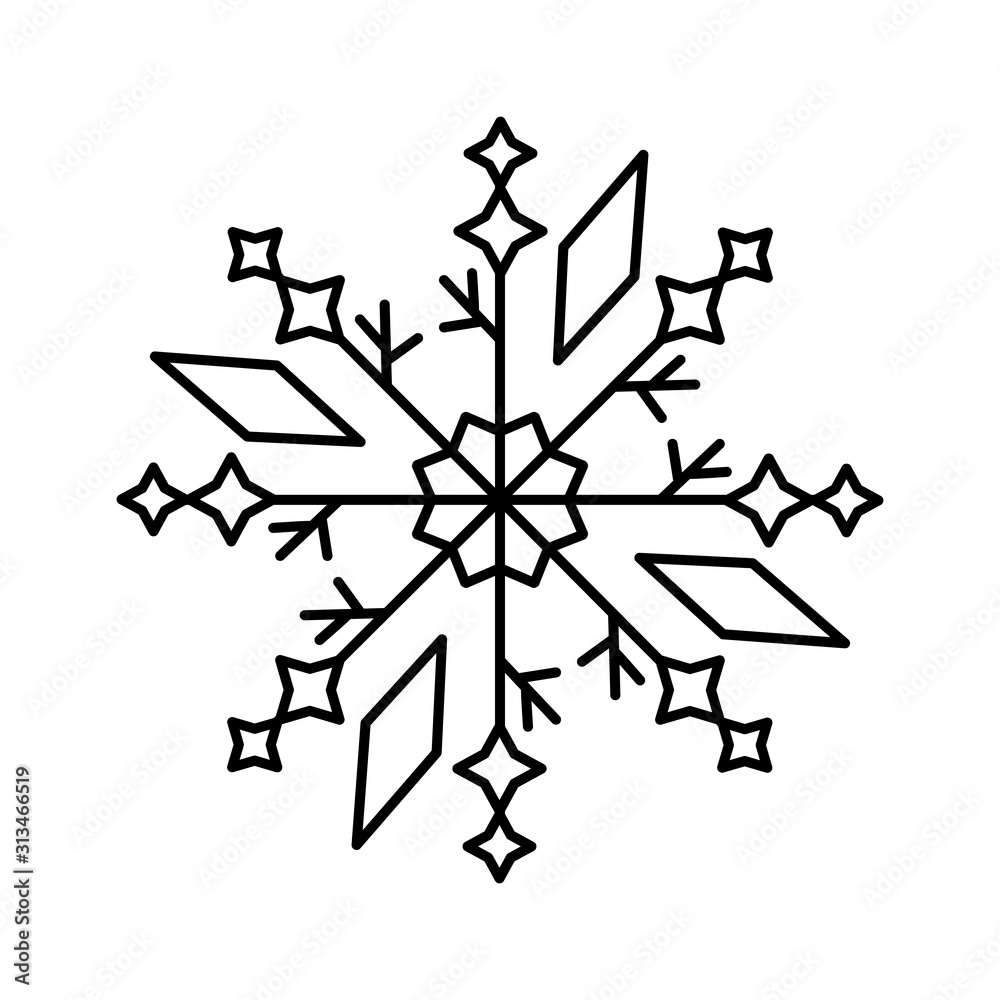 Poster snowflake icon. simple line, outline vector flake of snow icons for ui and ux, website or mobile app