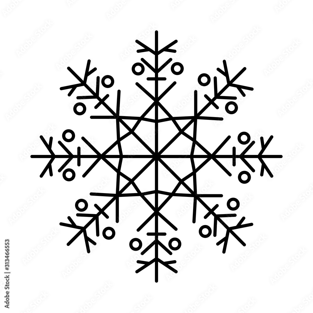 Poster snowflake icon. simple line, outline vector flake of snow icons for ui and ux, website or mobile app