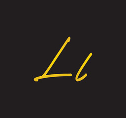 Cursive Letter Gold Alphabet Handwritten Signature Calligraphy