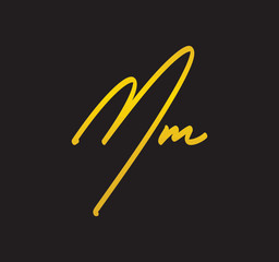Cursive Letter Gold Alphabet Handwritten Signature Calligraphy