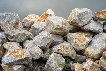 piled rocks in garden use for background.