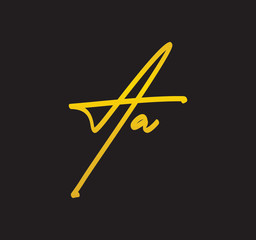 Cursive Letter Gold Alphabet Handwritten Signature Calligraphy