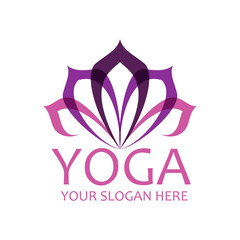 Yoga lotus logo vector emblem