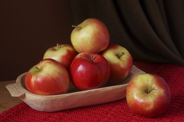 Fresh apples on a dark background