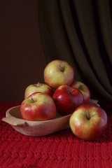 Fresh apples on a dark background