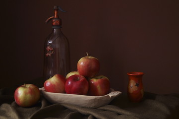 Fresh apples on a dark background