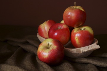 Fresh apples on a dark background