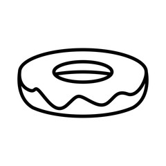 Doughnut icon vector outline style in white background