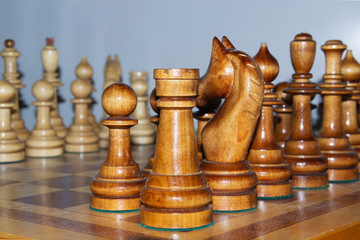 Chess pieces on the game Board