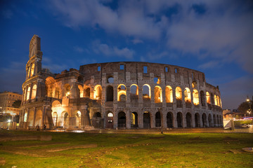 Fototapeta na wymiar The Colosseum or Flavian Amphitheatre in Rome, Italy