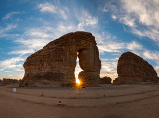 Elephant Rock during the Winter at Tantora Festival in Al Ula, Saudi Arabia