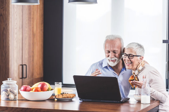 Senior couple in kitchen