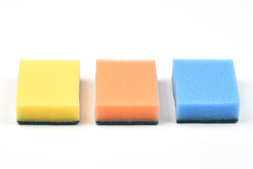 Sponge for washing dishes on the desk