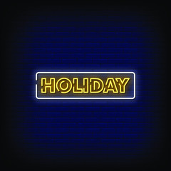 Holiday Neon Signs Style Text Vector