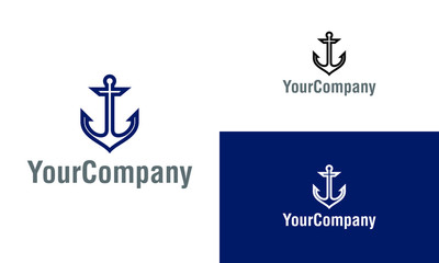 Creative anchor logo icon design template elements. Vector logo template for company.