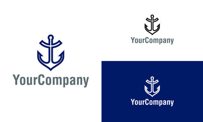 Creative anchor logo icon design template elements. Vector logo template for company.