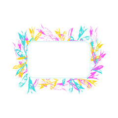 Obraz premium Rectangular floral frame isolated on white background
