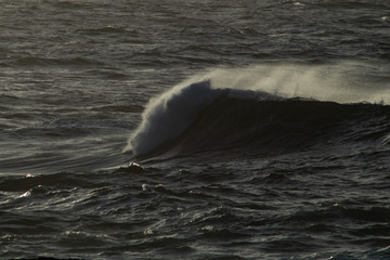 Waves hitting shores after storm on the west coast of Norway