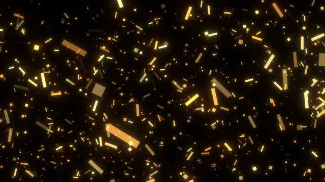flowing confetti golden particles celebration background
