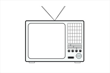 Old retro tv isolated on white background. Vector illustration