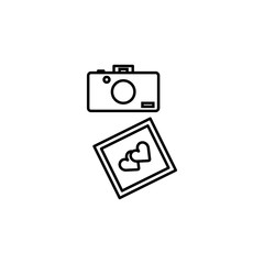 photo camera line icon. Elements of valentines day illustration icons. Signs, symbols can be used for web, logo, mobile app, UI, UX