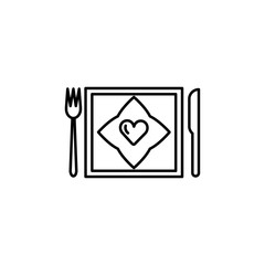 dine, diner line icon. Elements of valentines day illustration icons. Signs, symbols can be used for web, logo, mobile app, UI, UX