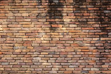 Beautiful orange brick wall that are not plastered background and texture.
