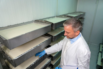 Dairy Plant Food Technologist Checking Cream Separation Process