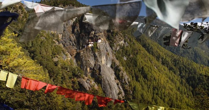Paro Taktsang / Tiger's Nest Monastery in the distance - Paro, Bhutan