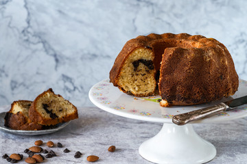 Chocolate and almond bundt cake