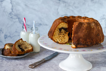 Chocolate and almond bundt cake