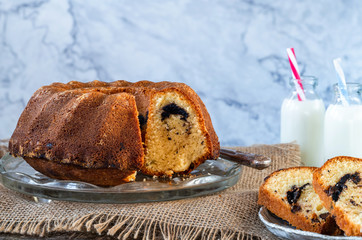 Chocolate and almond bundt cake