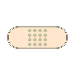 Adhesive plaster bandage icon symbol. Vector isolated on white background