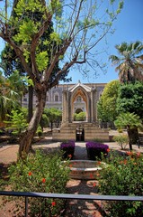 Fototapeta na wymiar Inner garden of the benedictine monastery. Catania, Sicily