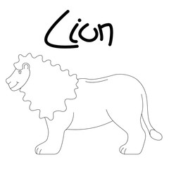 Obraz na płótnie Canvas lion cartoon,vector illustration,coloring