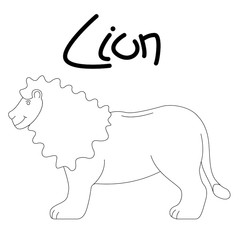 lion cartoon,vector illustration,coloring