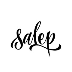 Salep - hand drawn spice label. Isolated calligraphy script style word. Vector lettering design element. Labels, shop design, cafe decore etc