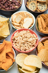 Salty snacks served as party food