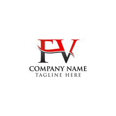FV letter Type Logo Design vector Template. Abstract Letter FV logo Design