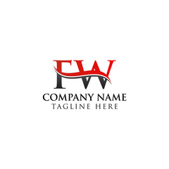 FW letter Type Logo Design vector Template. Abstract Letter FW logo Design